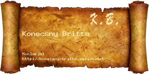 Konecsny Britta névjegykártya